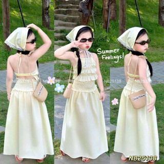 Set váy 3 chi tiết màu vàng chanh xinh xắn cho bé gái đi biển, đi chơi, chụp ảnh