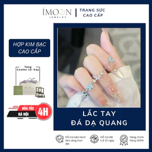 Lắc tay nữ đá dạ quang phong thủy, Vòng tay nữbạc S925 sang chảnh, quyến rũ imoon070