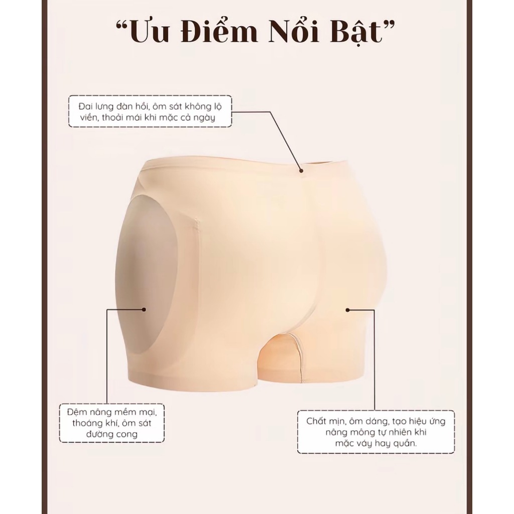 Quần Độn "Hõm Hông" Dáng Ngắn Nâng Mông Tự Nhiên – Đệm Dày 1cm Tháo Rời, Ôm Gọn Cơ Thể