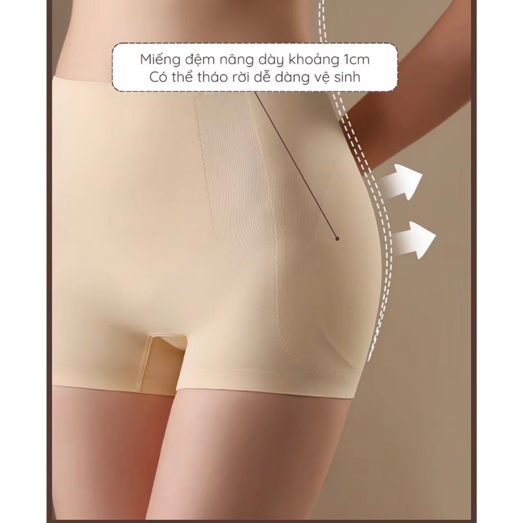 Quần Độn "Hõm Hông" Dáng Ngắn Nâng Mông Tự Nhiên – Đệm Dày 1cm Tháo Rời, Ôm Gọn Cơ Thể