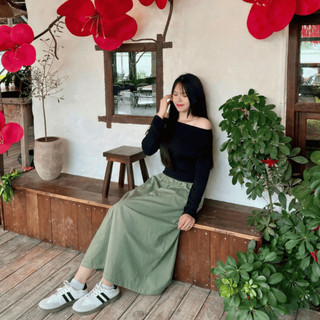 [HOẢ TỐC] Chân Váy Suông Dài Lưng Thun Vải Gió Nhăn Freesize Phong Cách Hàn Quốc | H Skirt