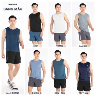 [TẶNG TẤT] Áo ba lỗ nam chất liệu thun lạnh thông hơi Mentoris, Dáng sát nách thể thao mát và co giãn MTT01