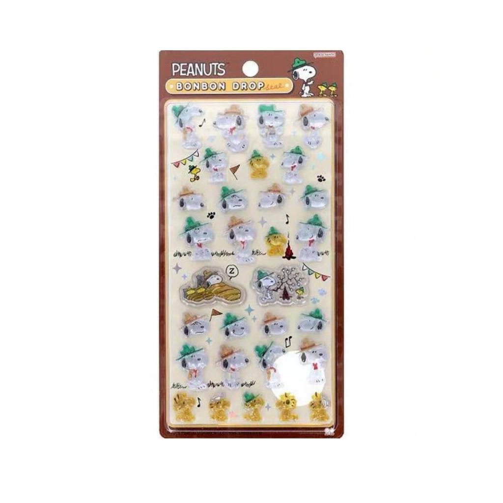 Sticker Nổi 3D Snoopy Chó Hoạt Hình Pha Lê Trong Veo Chống Nước - Dán Sổ Tay, Điện Thoại, Laptop Trang Trí DIY Cực Xinh