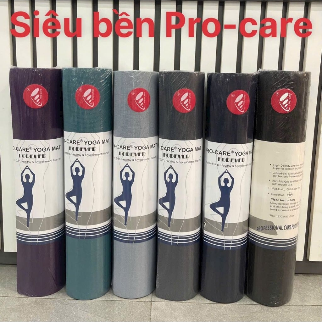 Thảm Yoga Chống Trượt Cao Su Thiên Nhiên PRO-CARE FOREVER - Thảm Tập Siêu Bám, Siêu Bền Chính Hãng