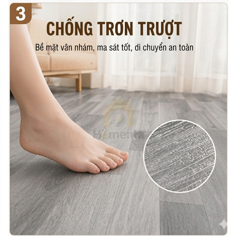 Thảm trải lót sàn simili vân gỗ, tấm simili dán sàn giả gỗ nền nhựa pvc nhám chống trượt 1.5mm 2x5m,2x10m Chống thấm!Bảo