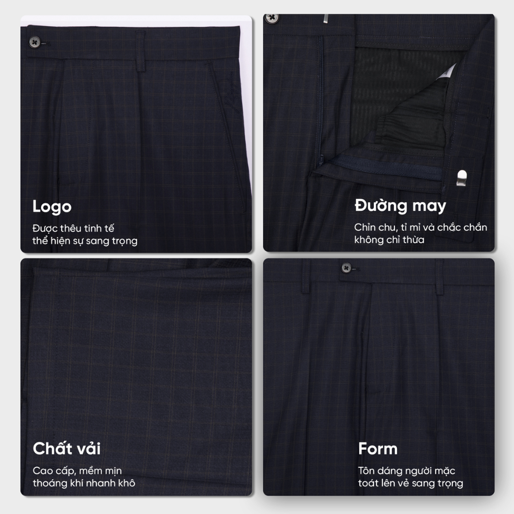Quần short âu nam MASCULINE MSA25.2 - Form regular fit chất liệu cotton phù hợp đi biển dạo phố