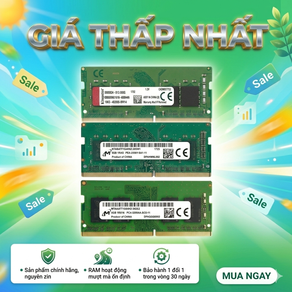[GIÁ RẺ NHẤT] DDR4 cho Laptop 4 - 8GB Samsung, Hynix, Kingston.. Bus 2400 - 3200Mhz