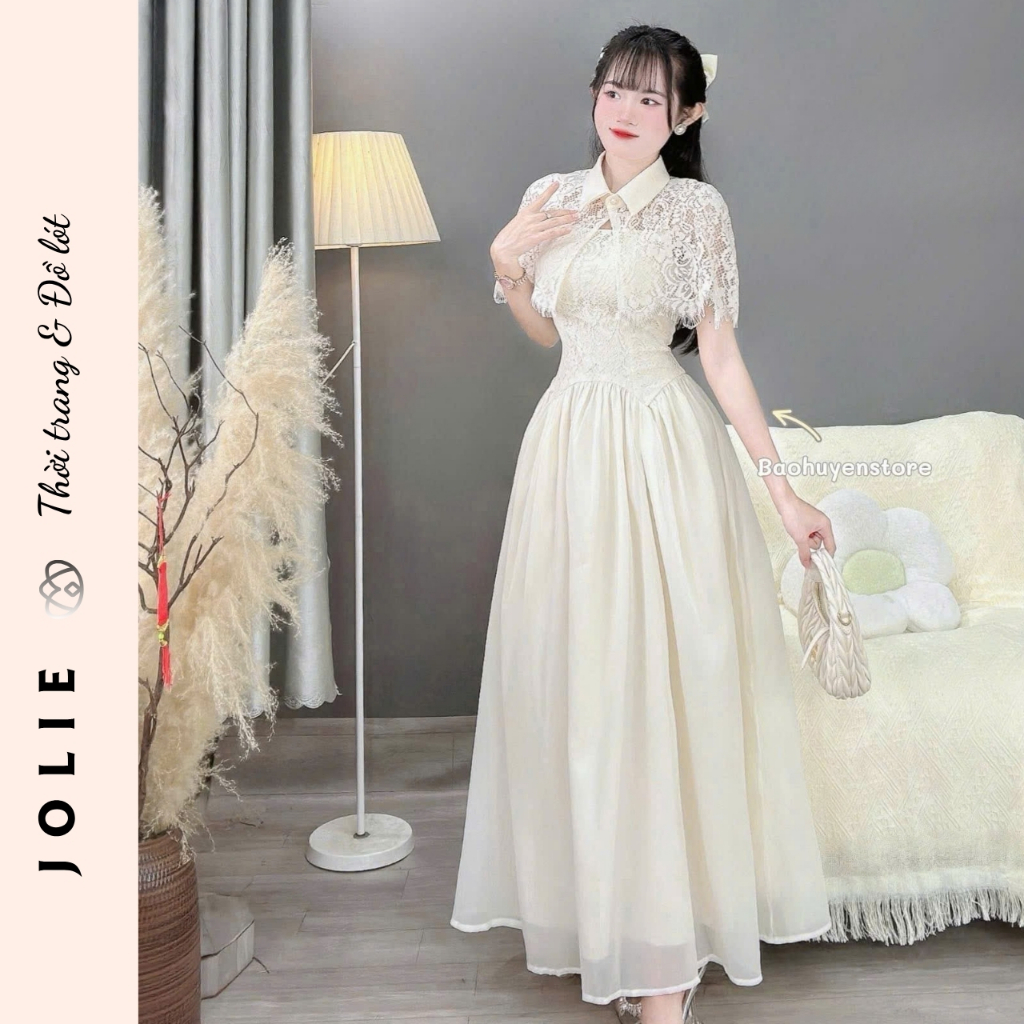 Đầm Dạ Hội Phối Ren Và Chân Váy Voan Dáng Dài Cao Cấp Sang Trọng - JOLIE