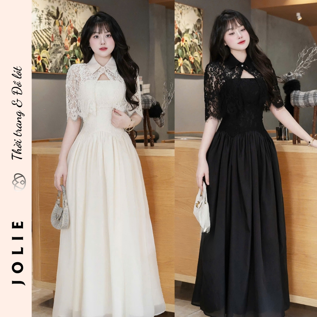 Đầm Dạ Hội Phối Ren Và Chân Váy Voan Dáng Dài Cao Cấp Sang Trọng - JOLIE