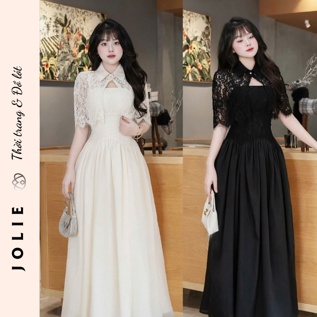 Đầm Dạ Hội Phối Ren Và Chân Váy Voan Dáng Dài Cao Cấp Sang Trọng - JOLIE