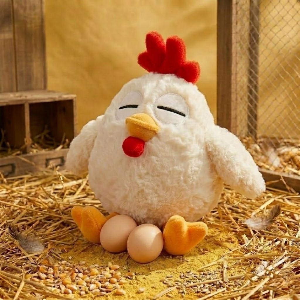 Gấu Bông Gà Rán Béo Vô Tri Dễ Thương, Thú Nhồi Bông Con Gà Lông Xù Biểu Cảm Ngộ Nhĩnh Quà Tặng Cho Bé,Bạn Gái