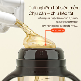 Youkebei Bình Sữa PP Cho Bé – Núm Mềm, Không BPA, Chống Rơi Vỡ, Bình Tập Uống Nhiều Giai Đoạn