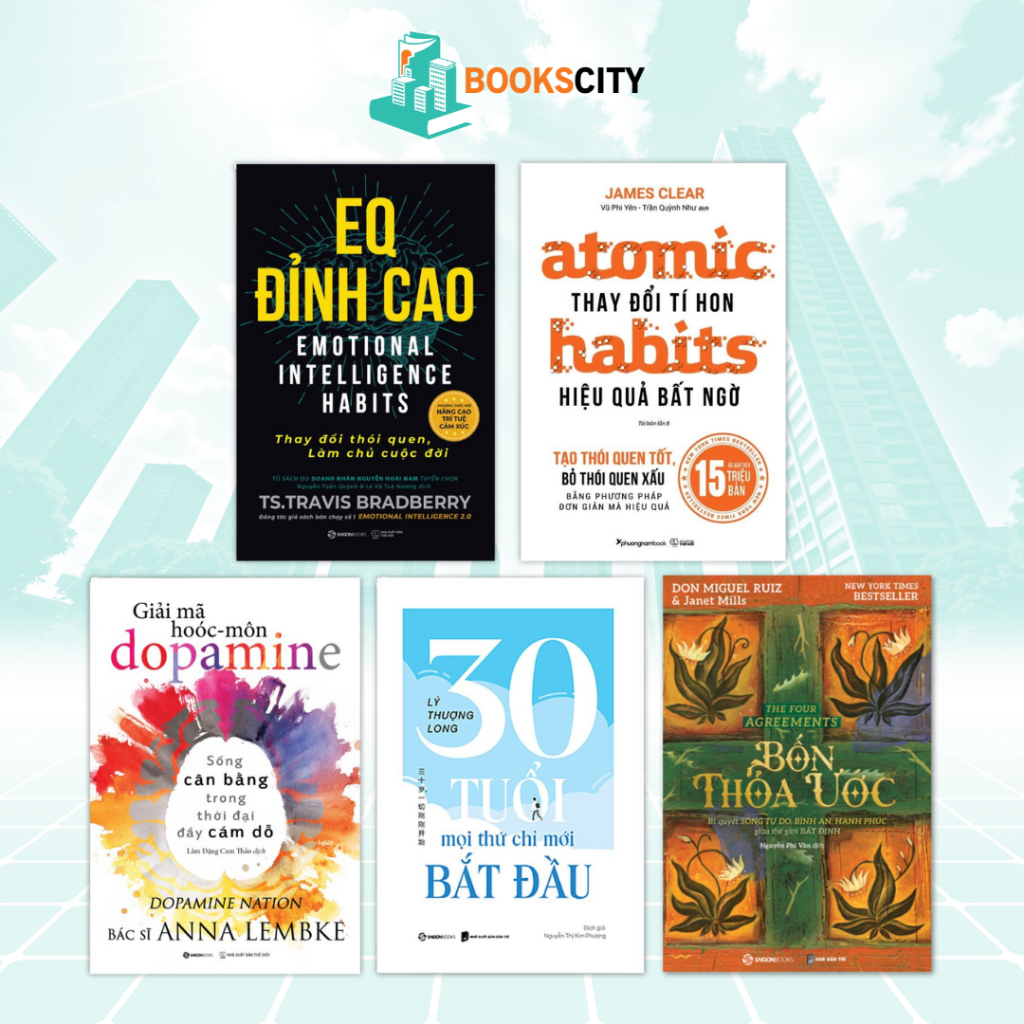 Sách- 30 tuổi mọi thứ mới chỉ bắt đầu, bốn thỏa ước, Atomic Habits - Thay Đổi Tí Hon, Giải mã hoocmon, EQ đỉnh cao (Lẻ)