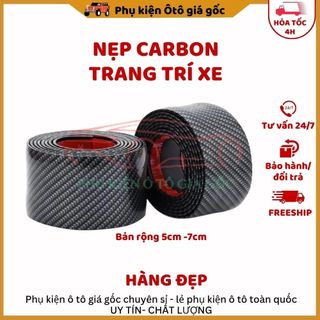 Nẹp Carbon Trang Trí Xe Hơi - Bản Rộng 5 cm và 7cm { HÀNG ĐẸP }