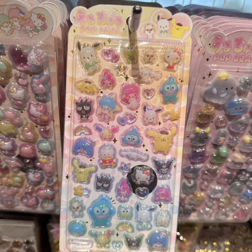 Sticker Nổi 3D Sanrio Holographic Trong Suốt Chống Nước - Cinnamoroll Kuromi My Melody Pochacco Dán Điện Thoại Sổ DIY
