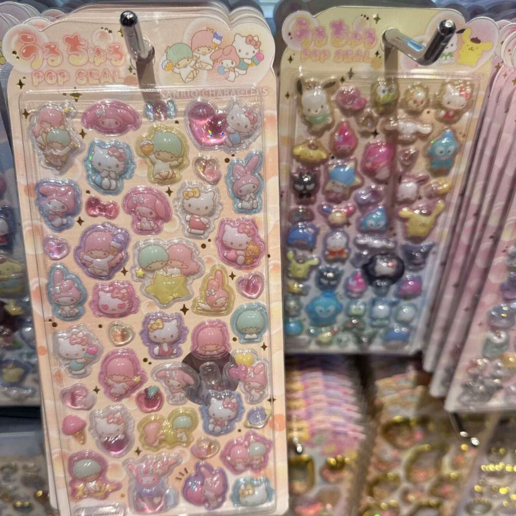 Sticker Nổi 3D Sanrio Holographic Trong Suốt Chống Nước - Cinnamoroll Kuromi My Melody Pochacco Dán Điện Thoại Sổ DIY