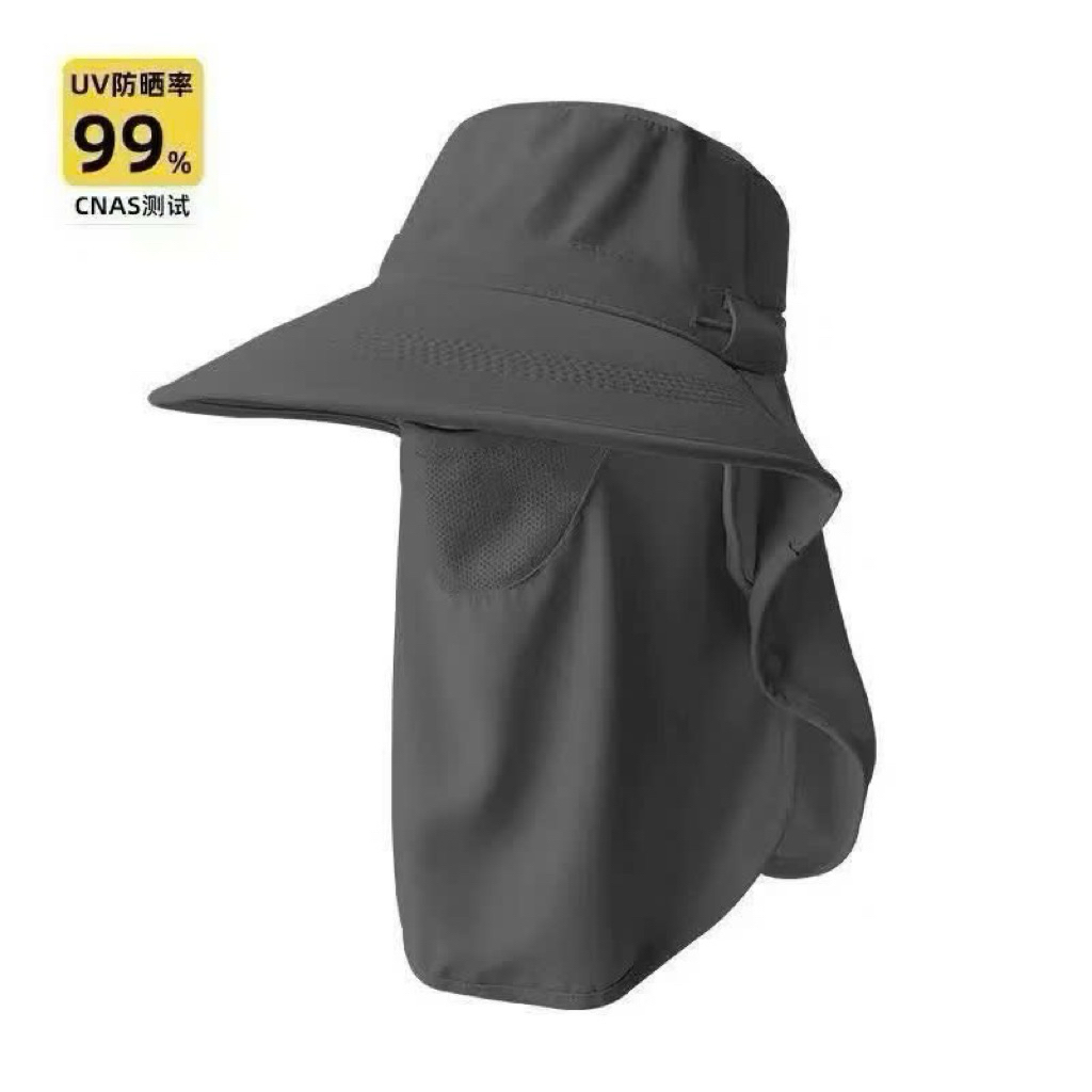 Mũ Chống Nắng Full Mặt UPF50+ Có Khăn Che Cổ, Nón Rộng Vành Chống UV, Thoáng Khí, Unisex Nam Nữ
