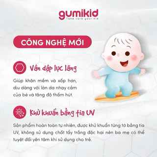 900G 600G 300G KHĂN VÁI KHÔ GUMI ĐA NĂNG DÀNH CHO MẸ VÀ BÉ DAI MỀM MỊN