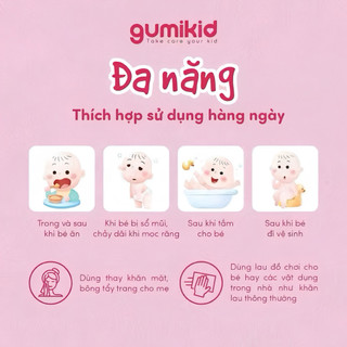 900G 600G 300G KHĂN VÁI KHÔ GUMI ĐA NĂNG DÀNH CHO MẸ VÀ BÉ DAI MỀM MỊN