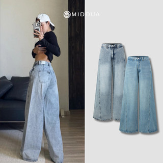 [MIDDUA] JN221 - Jeans suông phối sườn túi chéo