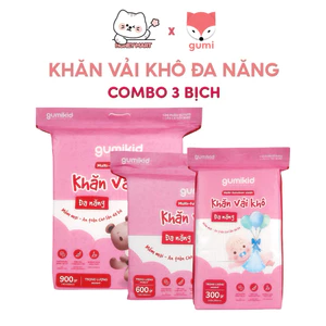 KHĂN VẢI KHÔ GUMI SIÊU MỀM DAI MỊN KHÔNG BỤI VẢI 300G 600G 900G