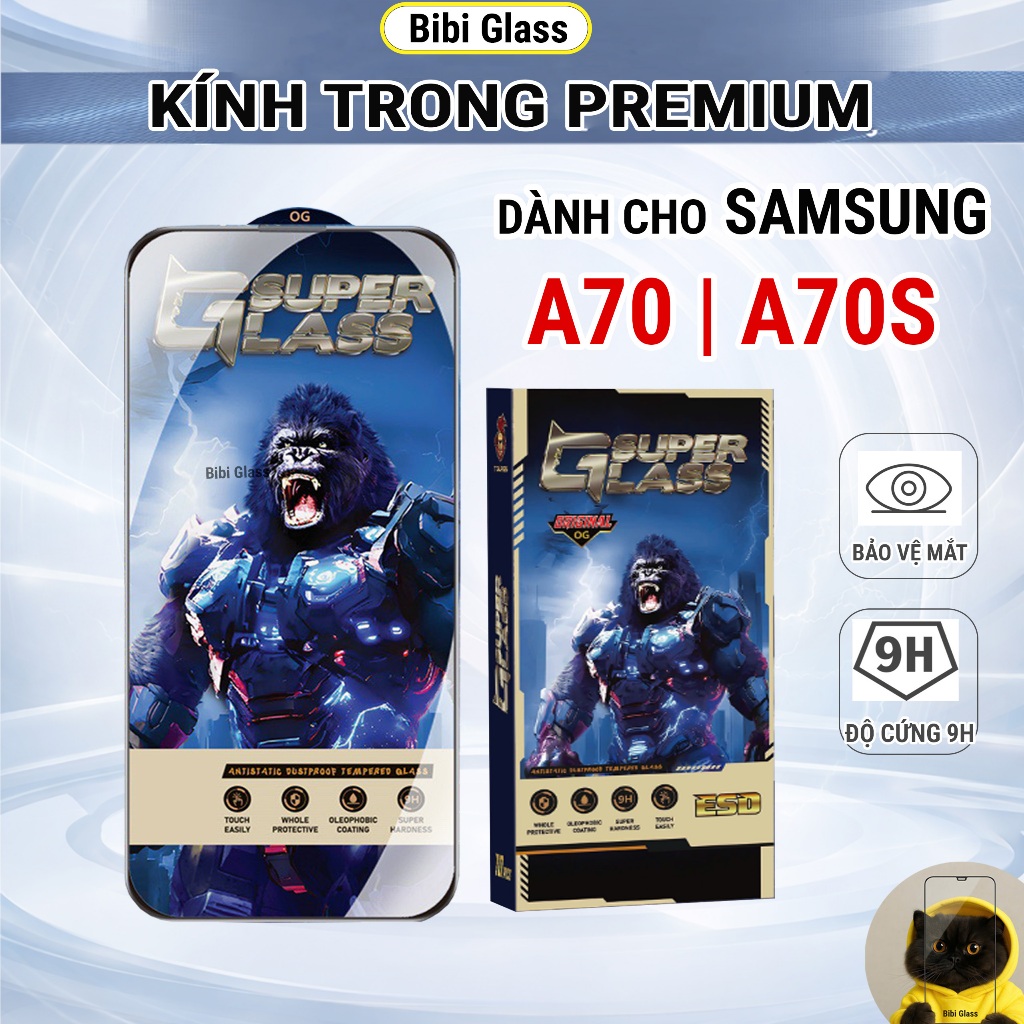 Kính cường lực Samsung A70, A70S premium trong suốt full màn miếng dán bảo vệ màn hình đt
