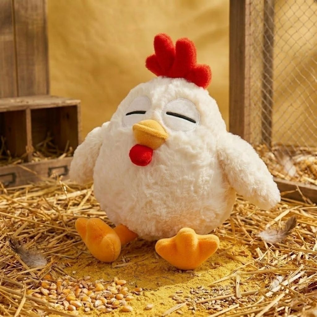 Gấu Bông Gà Rán Béo Vô Tri Dễ Thương, Thú Nhồi Bông Gà Trắng Mini Lông Xù Dáng Tròn Quà Tặng Cho Bé, Bạn Gái