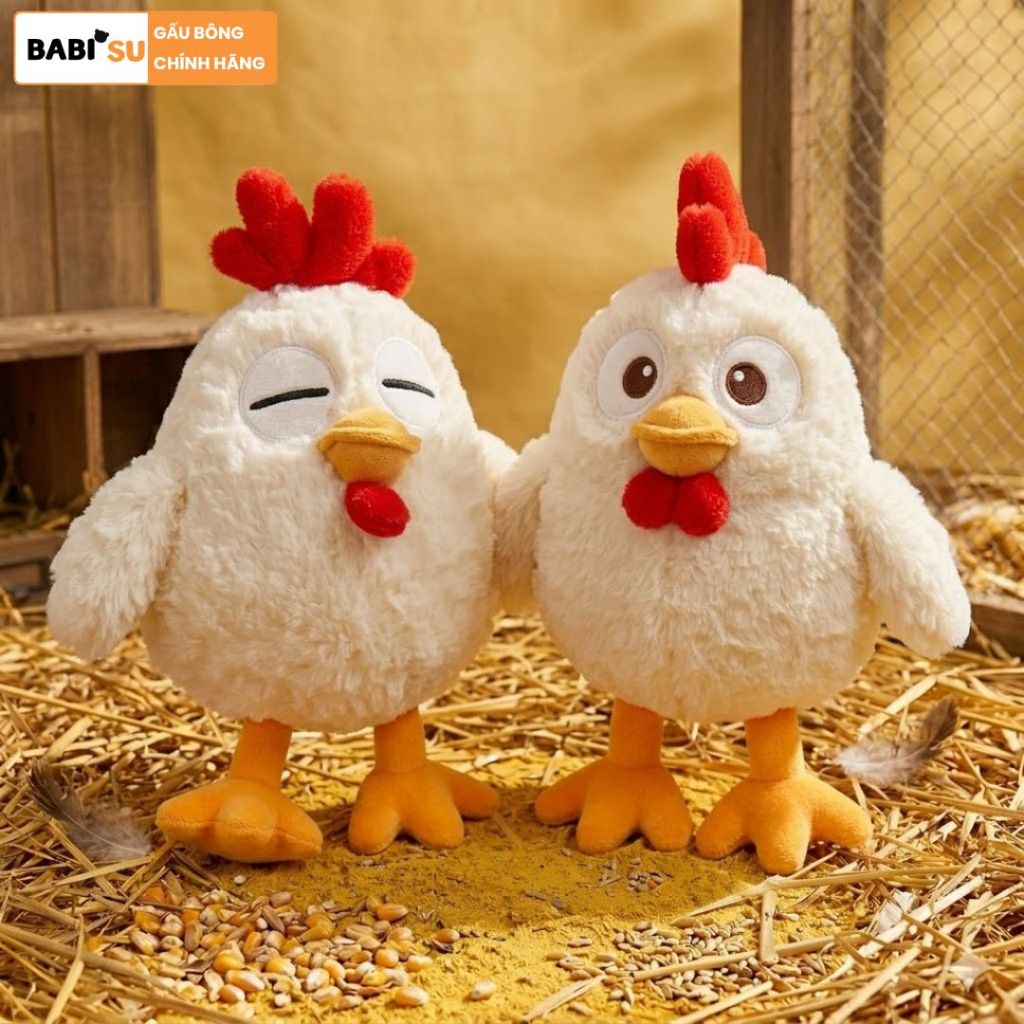 Gấu Bông Gà Béo BABISU Vô Tri Dễ Thương, Thú Nhồi Bông Gà Con Mắt Híp Cute Quà Tặng Đáng Yêu Cho Bé,Bạn Trai,Gái