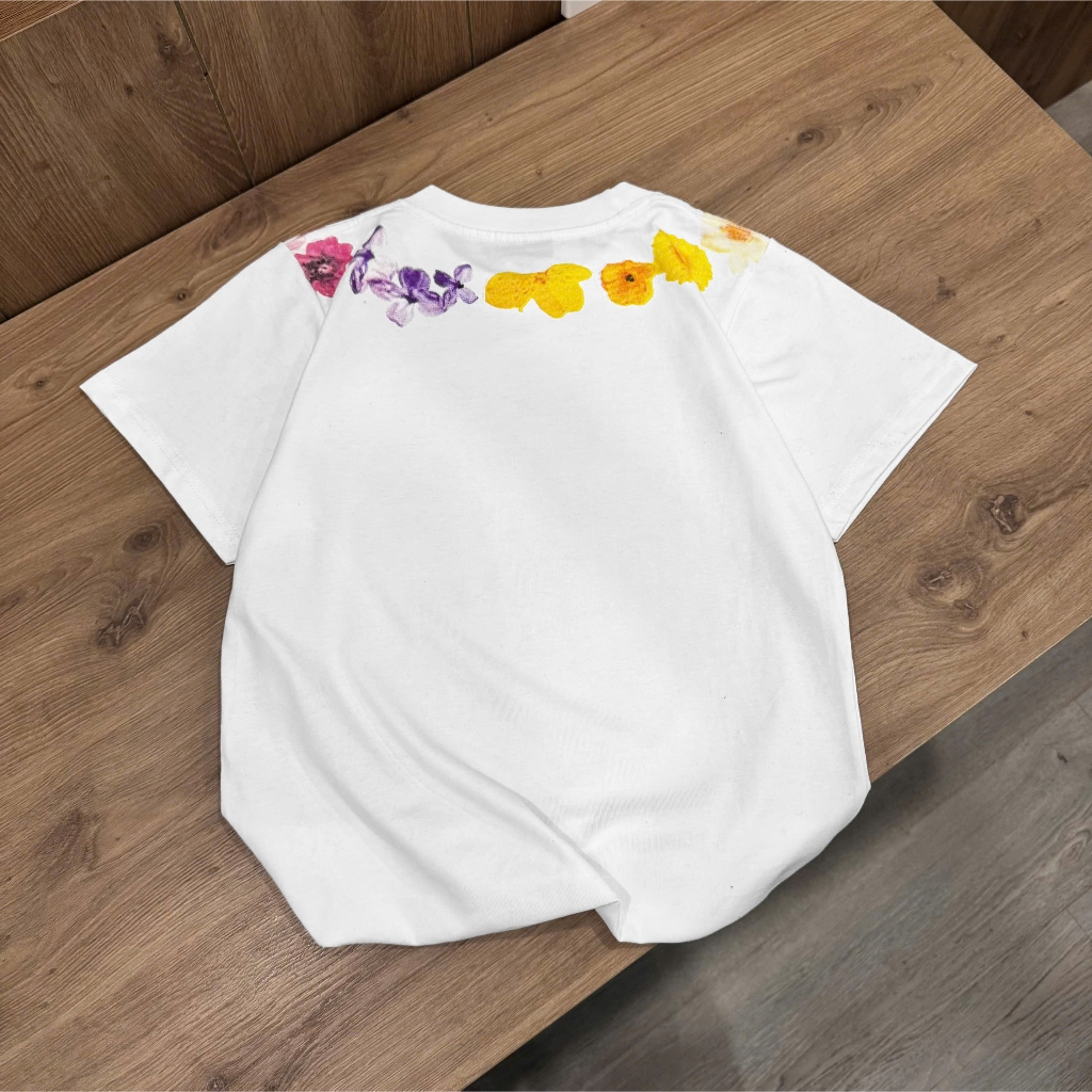 Áo Thun Cổ Viền Hoa Nổi Bật, Chất Cotton Mềm Mịn, Có Kèm Hình Thật.