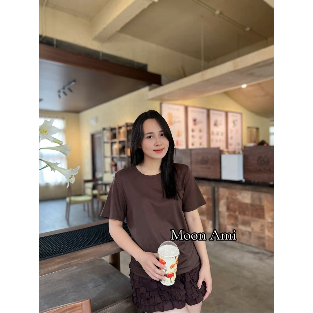 Áo Cổ tròn Form Rộng Chất Thun Bozip MOON AMI