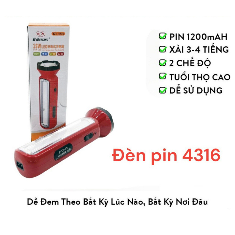 Đèn Pin 2 Trong 1 MW 4316 và 9970 Đa năng siêu sáng - Giao màu ngẫu nhiên