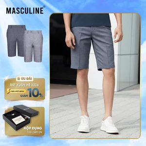 Quần short âu nam MASCULINE MSA25.5 - Quần vải ngố chất liệu cotton kiểu dáng regular fit