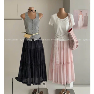 TRIANGLE - Bi Skirt (Cân nhắc kỹ, return is not welcomed) Chân váy chấm bi Hàn Quốc style thanh lịch dễ mặc