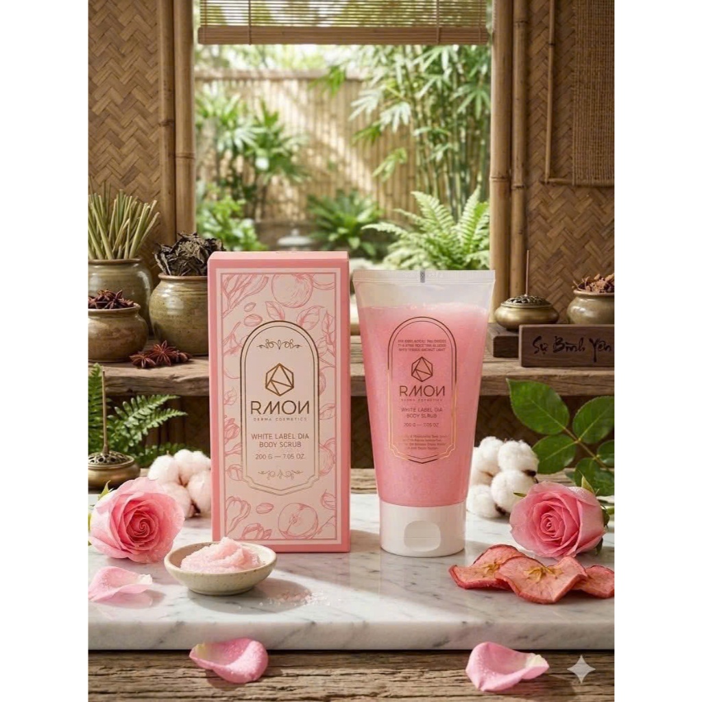 Tẩy tế bào chết body Rmon White Label Dia Body Scrub Tuýp 200g - PHUONGANHOUSE