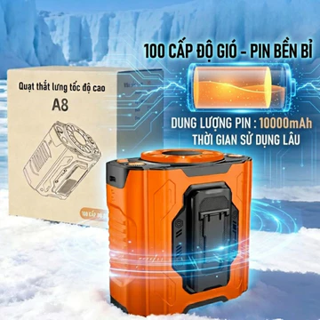 Quạt đeo thắt lưng 10 cấp độ gió SOPMEDIA quạt treo eo pin 10.000mAh quạt điều hoà đeo hông đeo cổ thắt lưng kèm sạc usb