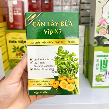 Cần Tây Bứa Vip X5 Premium Chính Hãng Hộp 30 Viên Hỗ Trợ Thanh Lọc Cơ Thể Tinh Chất Thiên Nhiên