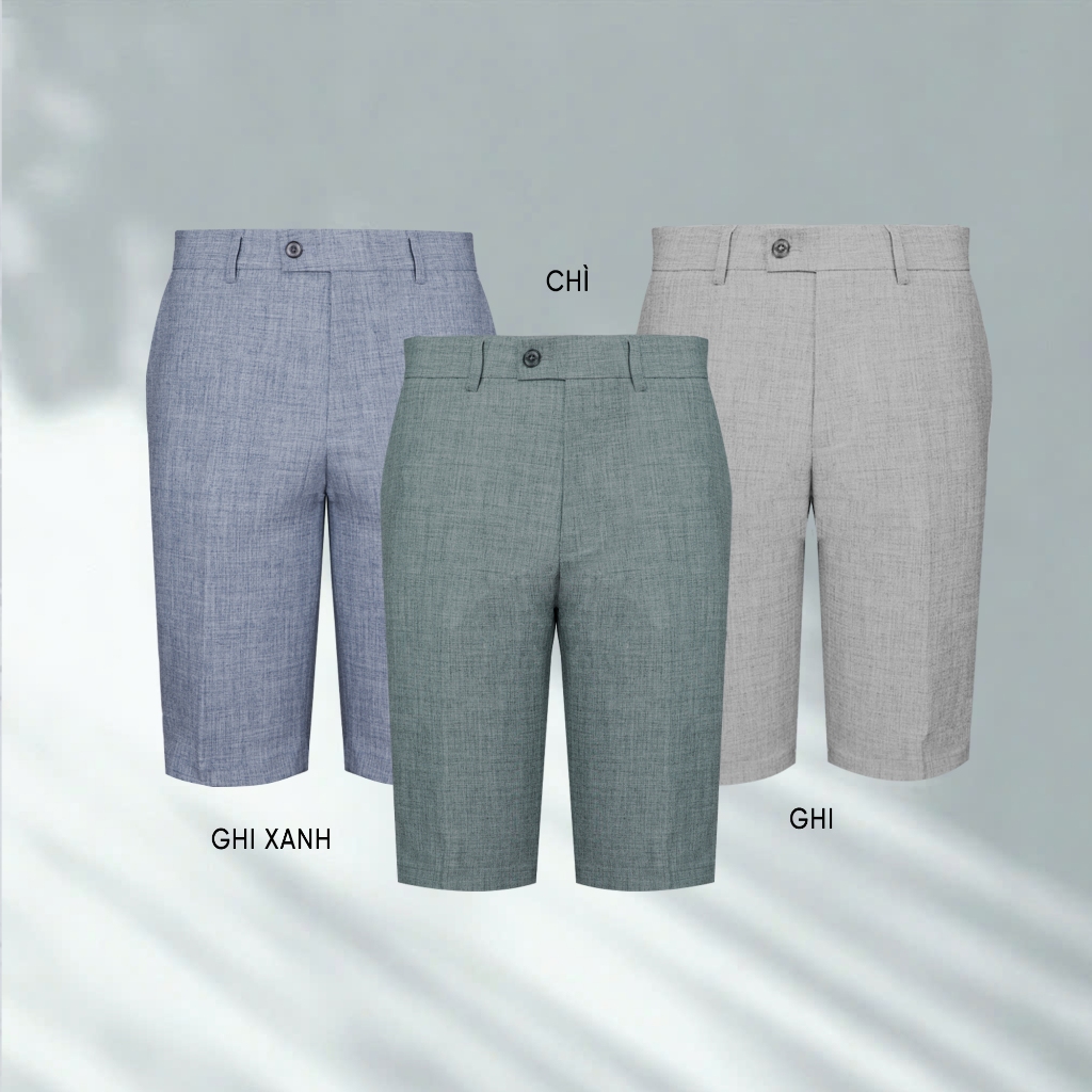 Quần tây âu short nam MASCULINE MSA25.7 ngắn thời trang nam cao cấp phom đẹp chất cotton