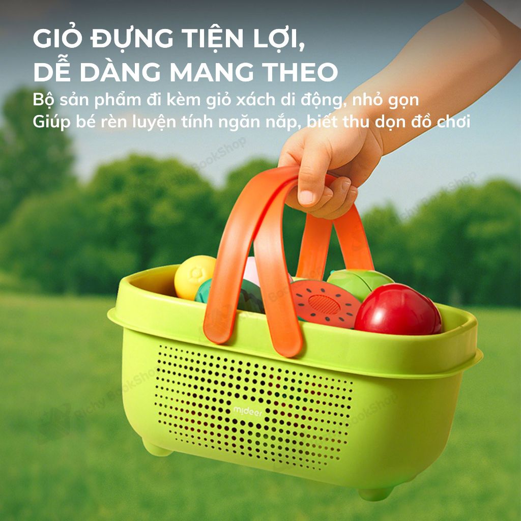 Đồ chơi cắt hoa quả cho bé Mideer đồ chơi nấu ăn rau củ quả Fruit & Vegetable Cutting Play Set