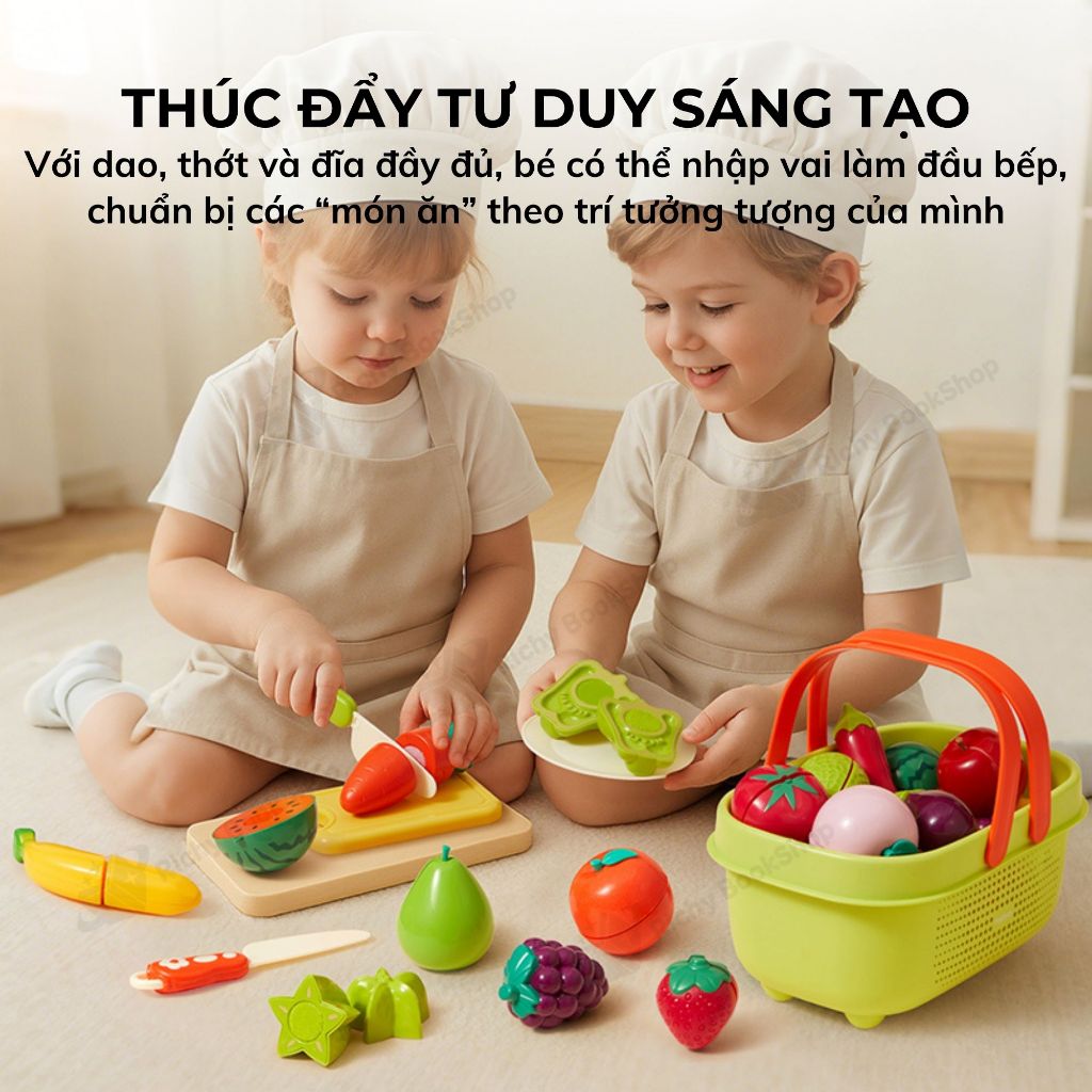 Đồ chơi cắt hoa quả cho bé Mideer đồ chơi nấu ăn rau củ quả Fruit & Vegetable Cutting Play Set