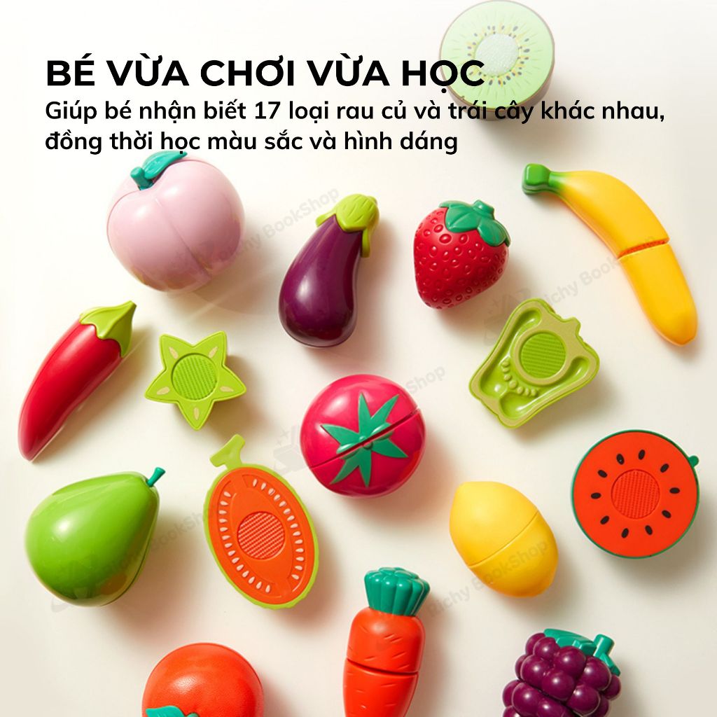 Đồ chơi cắt hoa quả cho bé Mideer đồ chơi nấu ăn rau củ quả Fruit & Vegetable Cutting Play Set