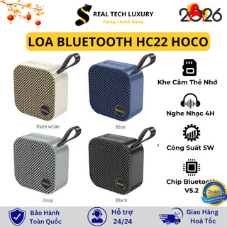 Loa Bluetooth Hoco HC22 Âm Thanh Sắc Nét Sử Dụng 4H, Hỗ Trợ Bluetooth, FM, Thẻ TF, Đĩa U, AUX, TWS