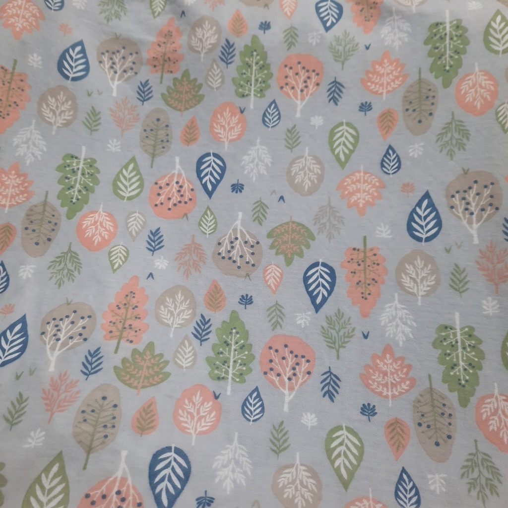 VẢI COTTON TRẦN BÔNG MỎNG HỌA TIẾT LÁ - MAY CHĂN GA GỐI, QUẦN ÁO TRẺ EM, KHĂN TẮM, BỘ ĐỒ......