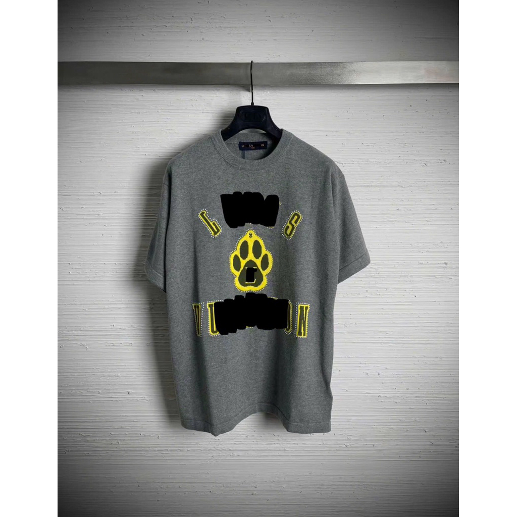 ⚡️[Hight Quality] Áo Phông Len \/ Nam Nữ  Gray Ready To - Điểm Nhấn Thêu Phối Màu Xám Cao Cấp Loại 1