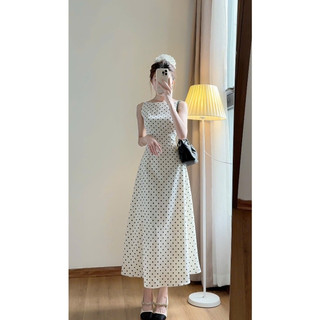 Váy 2 Dây Chấm Bi Cổ Thuyền 2 From Ngắn Dài Cá Tính Đi Chơi , Váy Tiệc, Váy cổ yếm