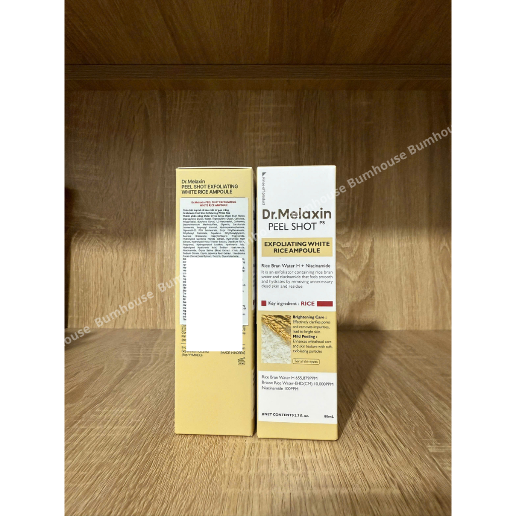 Tinh chất peel gạo tẩy da chết sáng da DR.MELAXIN Exfloliating Black Rice/ White Rice Ampoule Peel Shot 80ml