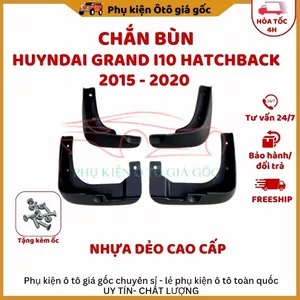 Bộ 4 chắn bùn xe Huyndai Grand I10 Hatchback 2015 - 2020 nhựa dẻo cao cấp (tặng kèm ốc vít)