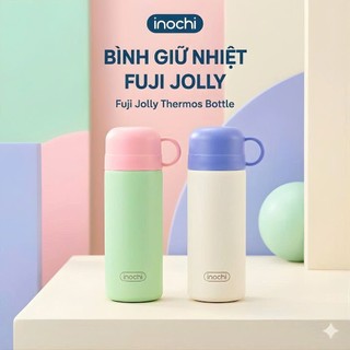 Bình giữ nhiệt Fuji Jolly 450ml Inochi - Inox 316, giữ nhiệt 6H+, nắp 3in1 tiện lợi chống rò rỉ