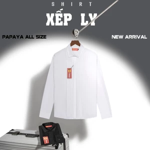 Áo sơ mi xếp ly nẹp ẩn Luxury hottrend sang sịn mịn. SMXL1