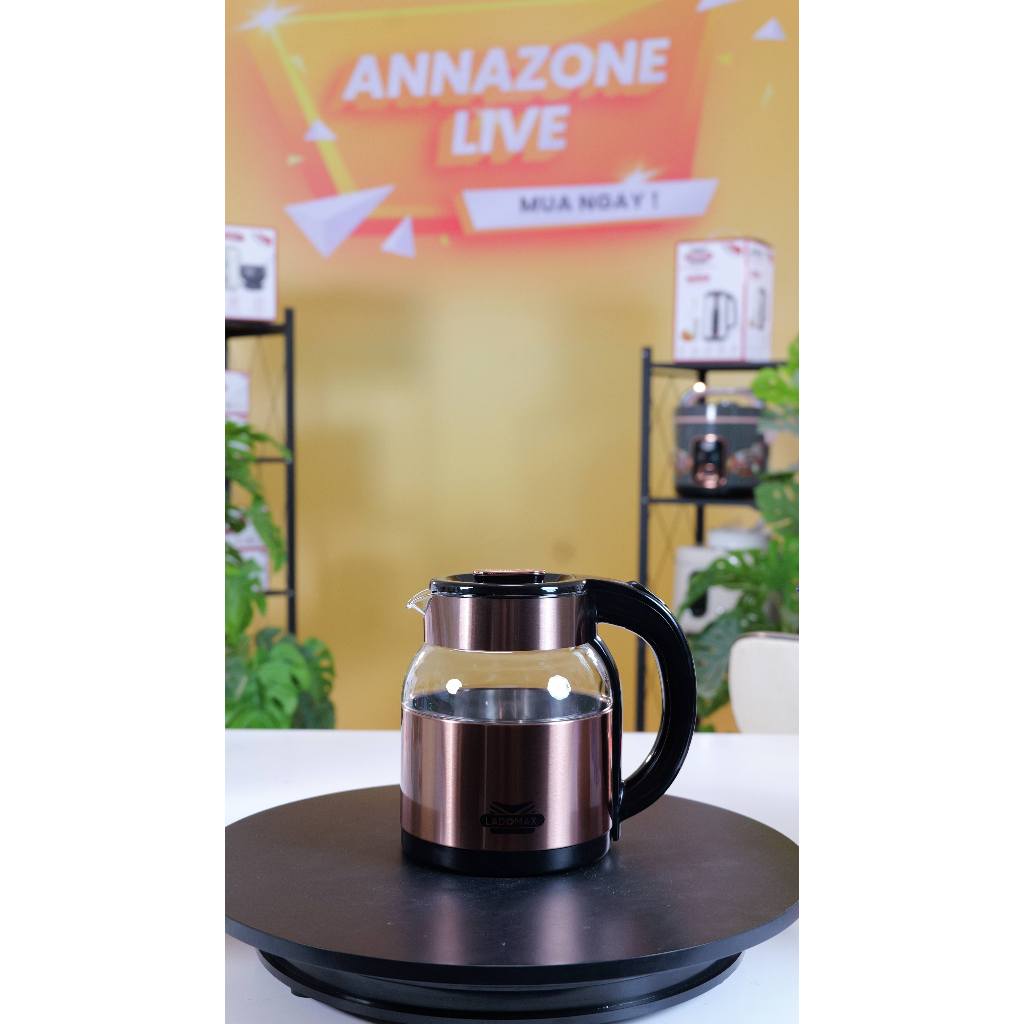 ẤM ĐUN SIÊU TỐC THỦY TINH 2 LỚP LADOMAX Model: HA-829