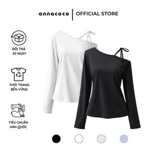 [HOẢ TỐC] Thun Lệch Vai Tay Dài Buộc Nơ | Ballet Core T-shirt